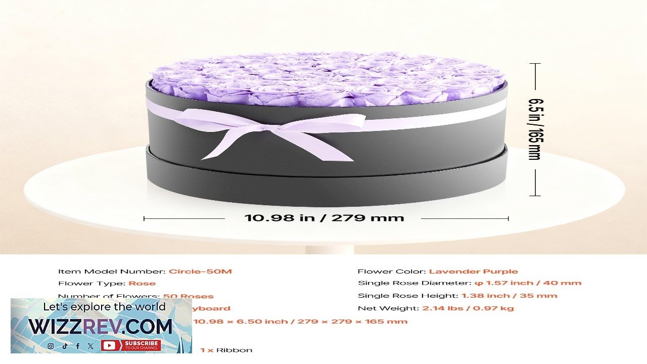 VEVOR Forever Flowers 50 стабилизированных роз в коробке Вечные цветы Бессмертные