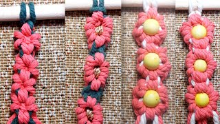 Macrame Pattern | 4 Easy Daisy Knot Flower Patterns with Beads