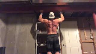 Pull-ups (on beam in basement)