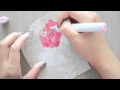 Gold Embossed Vellum & Copic Coloring with Peony Garden Cling Background Stamp