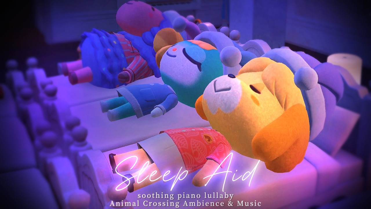 【あつ森BGM】夢のような部屋でお泊り会 - ８時間ver.🌙 / パジャマパーティー🥂 落ち着くピアノ音楽 子守歌 & アンビエント [ 暖炉の焚火の音 / 環境音 ]４K🎧