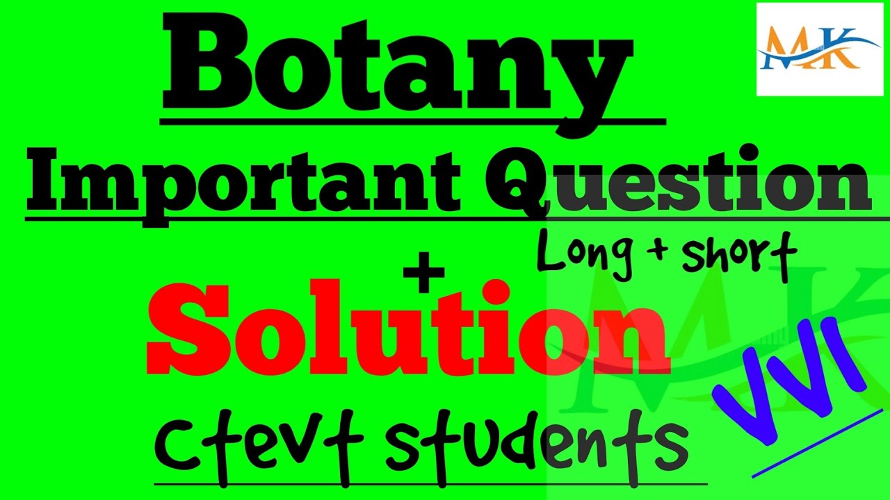 botanyImportant questions for final exam diploma botany model
