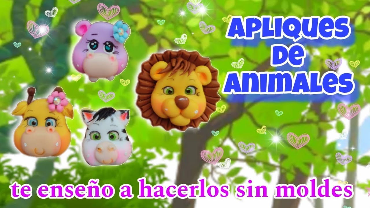 apliques de animalitos de la selva en porcelana fría | QUE TIERNO ARTE