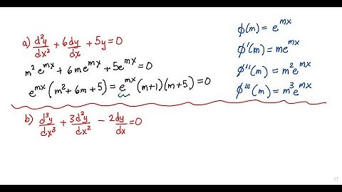 Determine for which values of m the function ϕ(x)=e^m x is a solution to the given equation.