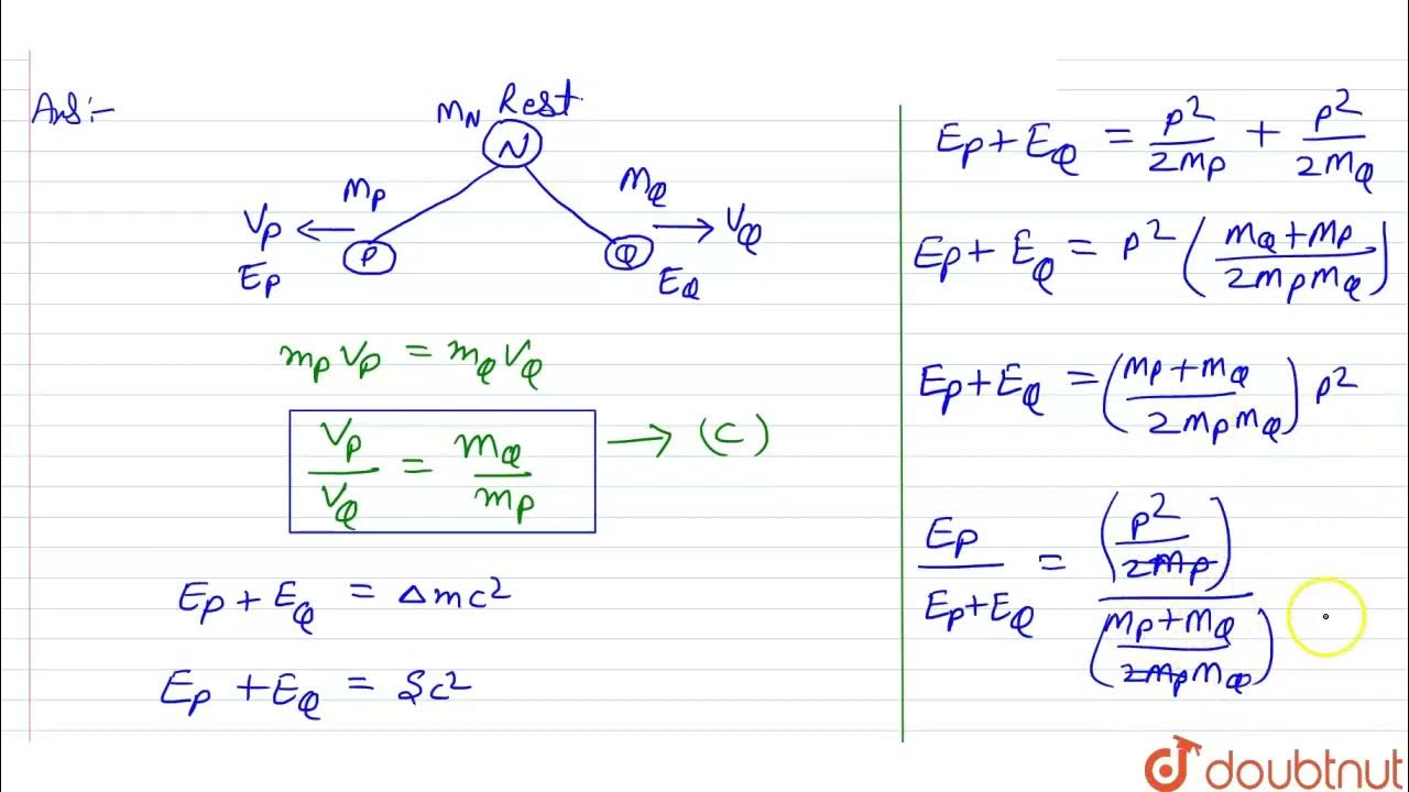 A heavy nucleus N at rest undergoes fission N to P+Q are two lighter nuclei.Let delta = M_N - M_...