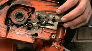 394xp 395xp Husqvarna crankshaft removal case separation and drive side install