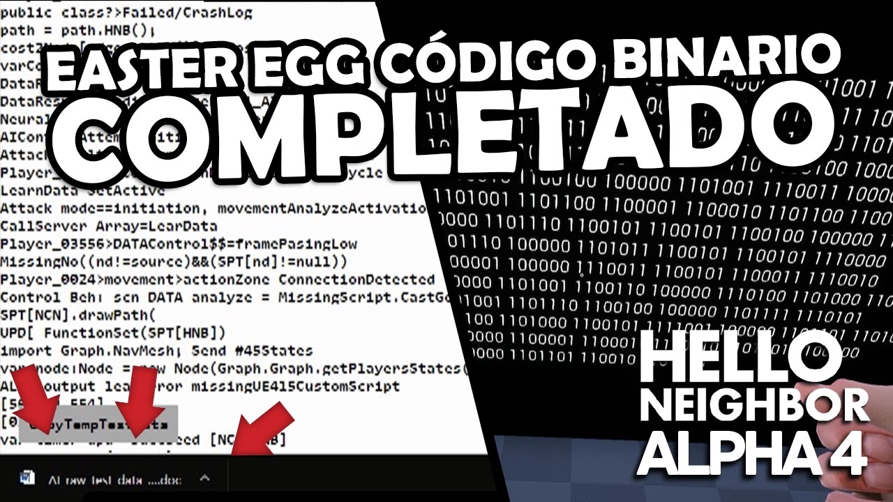 SECRETOS HELLO NEIGHBOR ALPHA 4 - EASTER EGG CÓDIGO BINARIO COMPLETO ...
