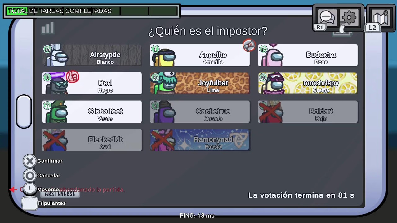 Juego a Among Us con suscriptores