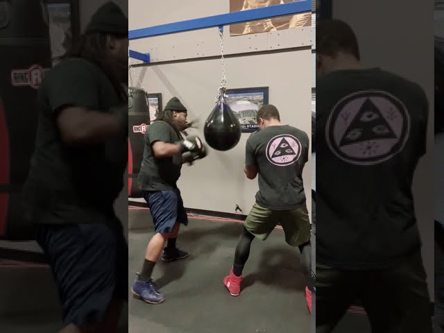 Brolic Sports Tv and Tyler working on the Uppercut Bag.