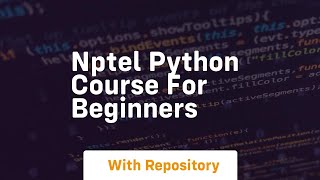 nptel python course for beginners