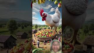 A big chicken enters the village, beautiful story #shorts #ai #hen #trending