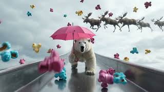 Polar Bear Mountain Slide Down With Flying Moose Popcorn