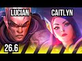 LUCIAN &amp; Yuumi vs CAITLYN &amp; Lux (ADC) | Good KDA: 18/2/5, 50K damage | KR Diamond | 26.6