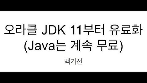 오라클 JDK 11부터 유료화?!