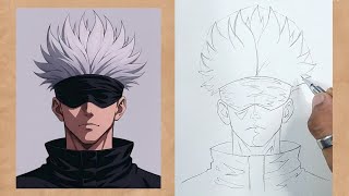 How To Draw Saturo Gojo Blindfold From Jujitsu kaisen Easy Drawing Tutorial