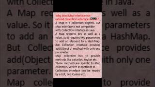 Why does map interface not extend collection interface in java?#java #collection #extendcollection