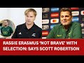 All Blacks Boss Scott Robertson Hesitates to Label Rassie Erasmus' Selection As Brave Rugby Champion