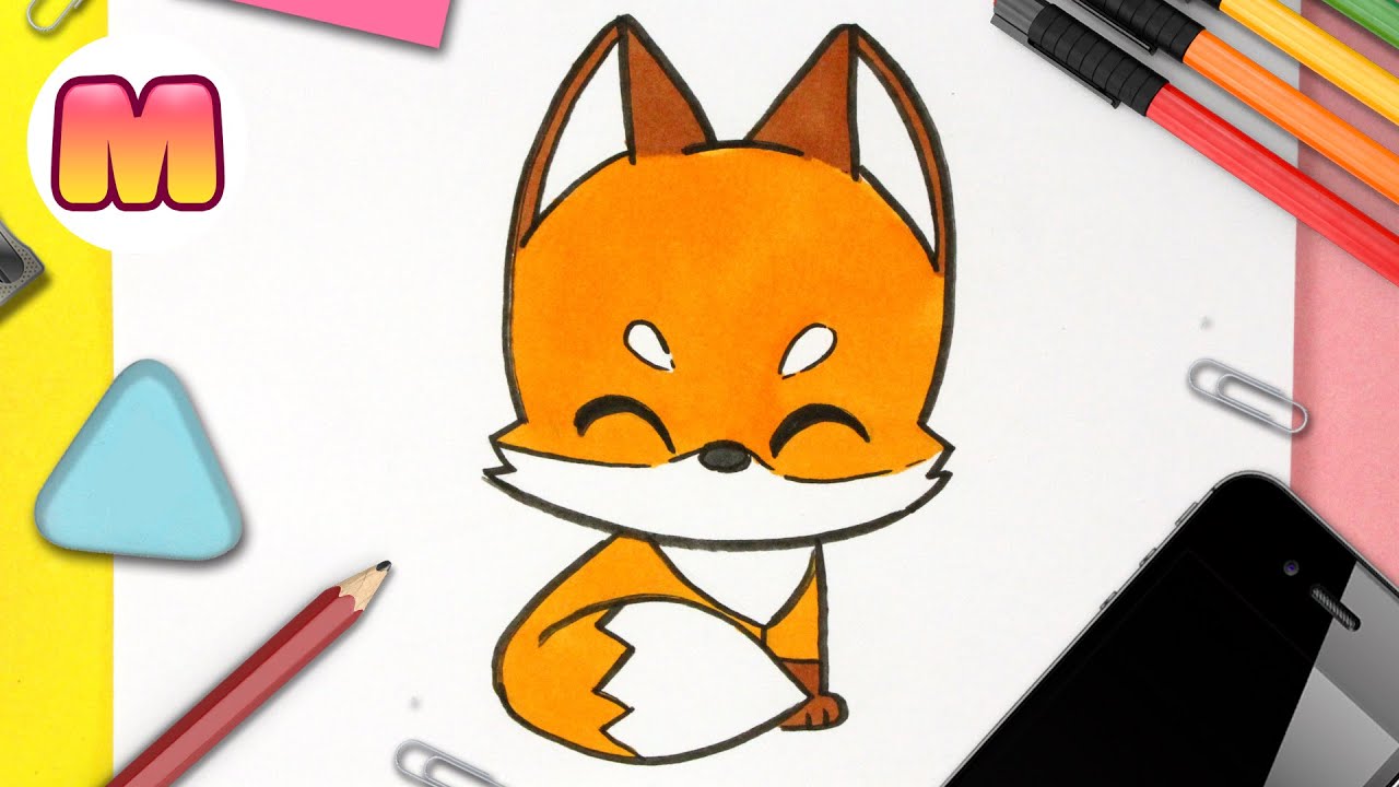 COMO DIBUJAR UN ZORRO KAWAII - dibujos kawaii faciles - Aprender a dibujar  animales kawaii - thptnganamst.edu.vn