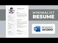 CV Design in MS Word | How to Make CV | Minimalist Resume | Free Download