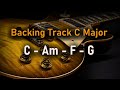 Pop Rock BACKING TRACK C Major | C Am F G | 80 BPM | Guitar Backing Track