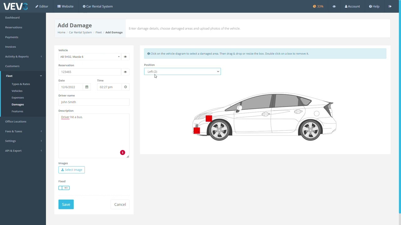 What's new - VEVS Car Rental Software - Damages Management