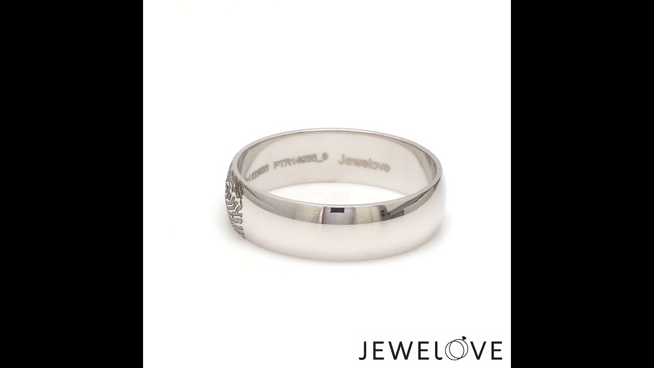 Customized 6mm Fingerprint Engraved Platinum Rings for Men - Jewelove