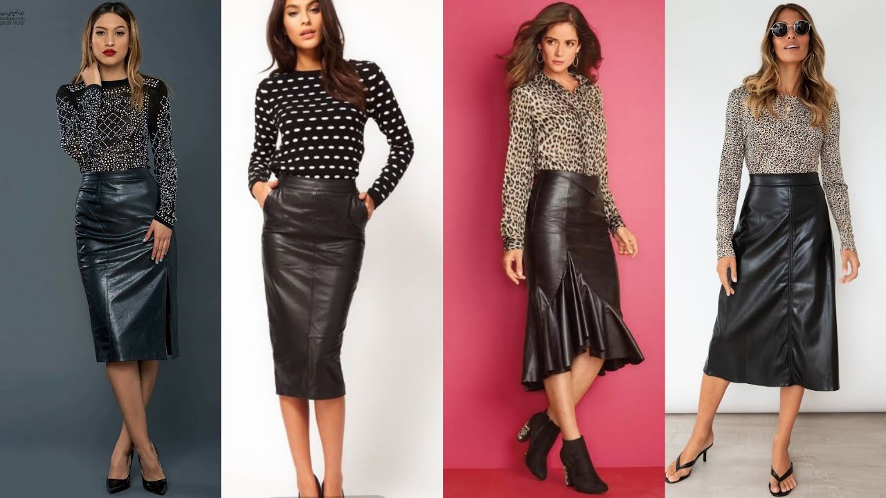 such a beautiful and pretty collection of leather office wear skirts ...