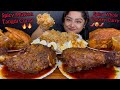 SPICY OILY 2 MUTTON TANGDI CURRY AND SPICY 2 WHOLE CHICKEN CURRY WITH BASMATI RICE EGGS MUKBANG 