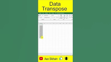 Data Transpose in excel