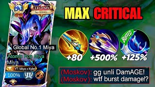GLOBAL 1 MIYA WTF  500% BURST PHYSICAL DAMAGE BUILD!!😱 (must try) Top 1 Global Miya Gameplay 2026!