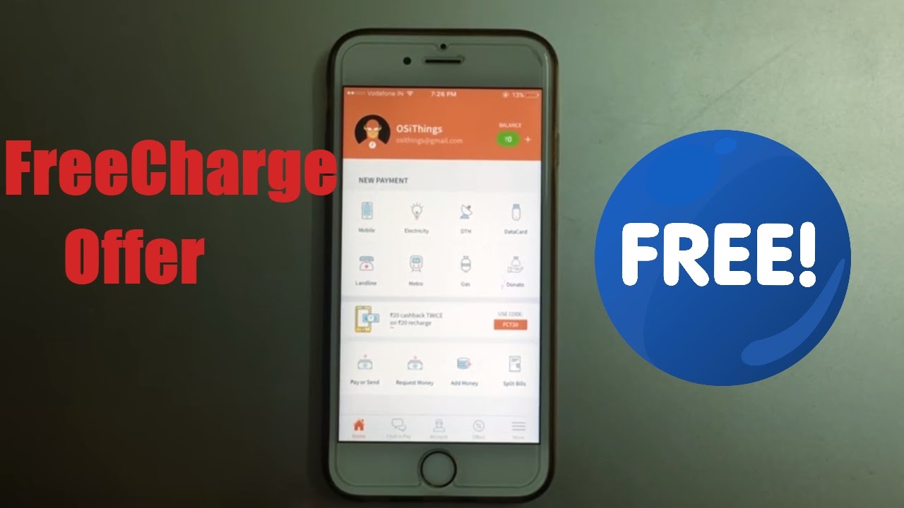 Freecharge Offer |To Get Rs.60 Recharge In Rs.20 with proof  | 2017