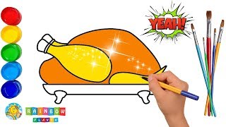 Coloring Chicken Dish  Learn Colors With Chicken Dish  Coloring Pages  Coloring Book For Kids