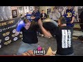 LISTEN TO THAT CRACK! ANDY RUIZ CRUSHES PAD DURING MEDIA WORKOUT!