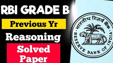 RBI Grade B Phase 1 Previous Year solved Paper Reasoning | #Rbi #Rbigradeb #caf #reasoning