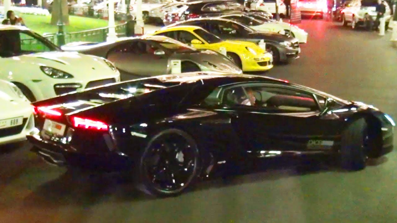 Lamborghini Revving Lamborghini AVENTADOR Revving in Monaco Casino + some other Supercars ...
