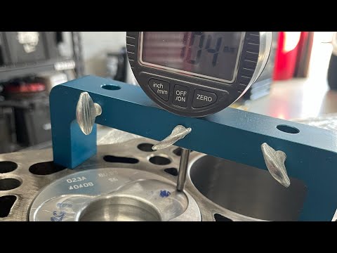 Head gasket selection. Measuring Piston Projection