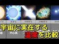 宇宙に実在する「温度」を低温から高温まで比較してみた
