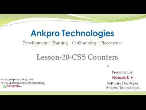 CSS Lesson 20 - CSS Counters