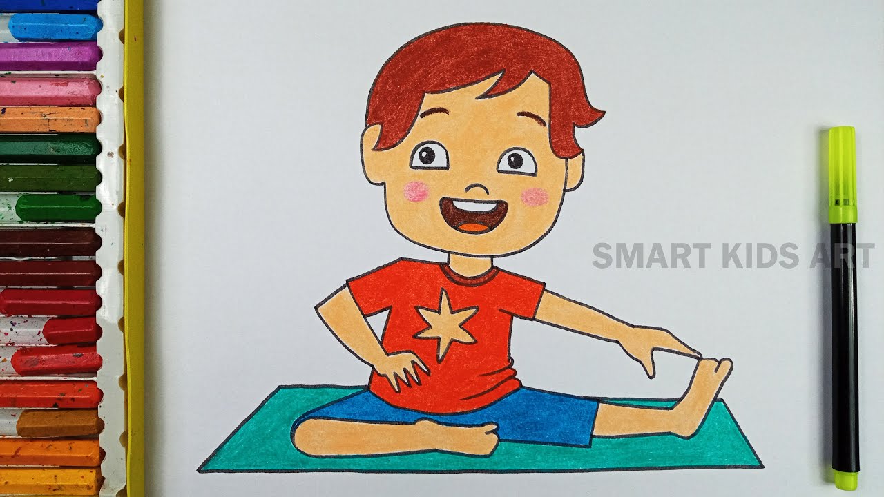 Yoga Drawing | International Yoga Day | Drawing For Kids | Easy ...