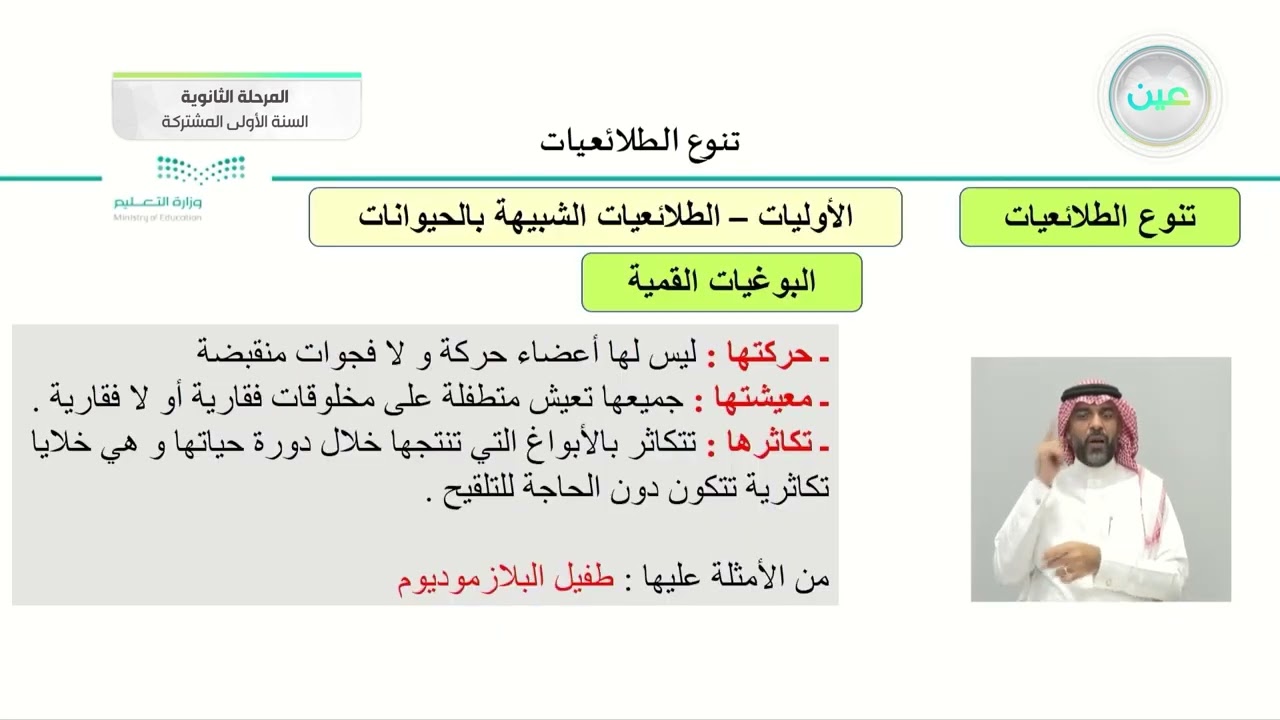 تنوع الطلائعيات 1 - أحياء (1) - السنة الأولى المشتركة