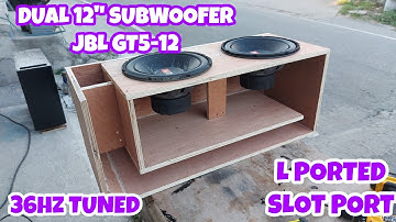 Slot or L-Ported Subwoofer Box for Dual 12" GT5-12 JBL Subwoofer #caraudio #subwoofer #speaker #fyp