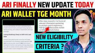 GOOD NEWS 🥳ARI WALLET AIRDROP LISTING UPDATE 📣 ARI WALLET NEW UPDATE | ARI WALLET TOKEN WITHDRAWAL
