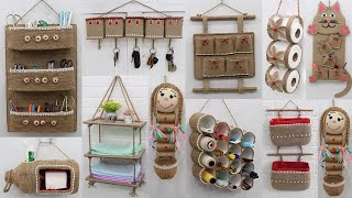 10 Hanging Storage Organizer from Waste Materials | Jute Craft Ideas