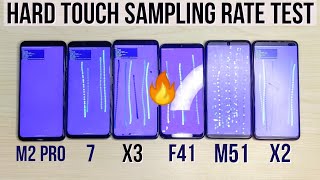 Poco X3 Vs Poco M2 Pro Vs Realme 7 Vs Poco X2 vs Samsung M51 vs F41- Hard Touch Sampling Rate Test 