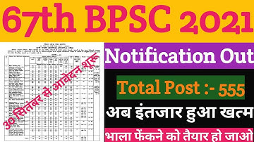 67th BPSC Notification 2021|| Syllabus, Qualification,Age limit, Selection Process,Optional.