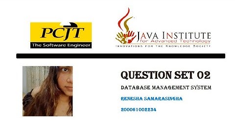 Data Base Task 02 | 1st Year | Java Institute