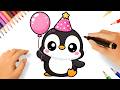 HOW TO DRAW A CUTE PENGUIN EASY STEP BY STEP ????