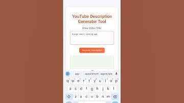 Ai YouTube description Generator app with python #django #python
