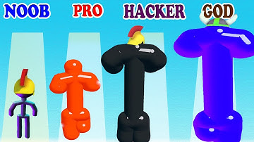 NOOBvsPROvsHACKERvsGOD in Blob Runner 3D vs Tall Man Run Gameplay - Which game do you like?