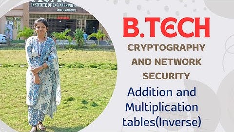 Cryptography and Network Security:Addition and Multiplication tables(Inverse) || BTech JNTUK/JNTUGV